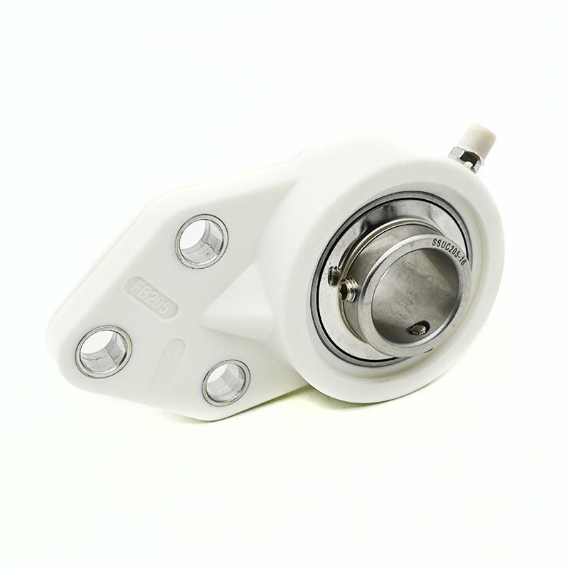Durable White Flange Pillow Block Bearing Sucfb205-16 PBT POM Plastic Housing